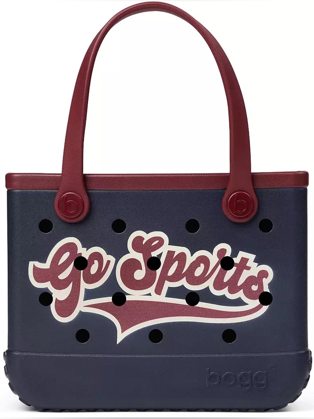 NWT Bogg Bag Bitty Go Sports Navy Burgundy Mini Tote Crossbody Game Day Bag